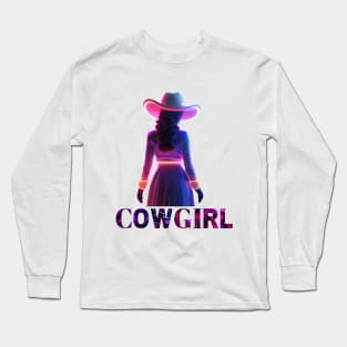Neon Cowgirl Mystery: Bold Design for the Brave Long Sleeve T-Shirt